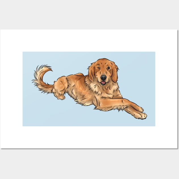 Sassy Golden Retriever | Cute Dog Art Wall Art by Shirin Illustration